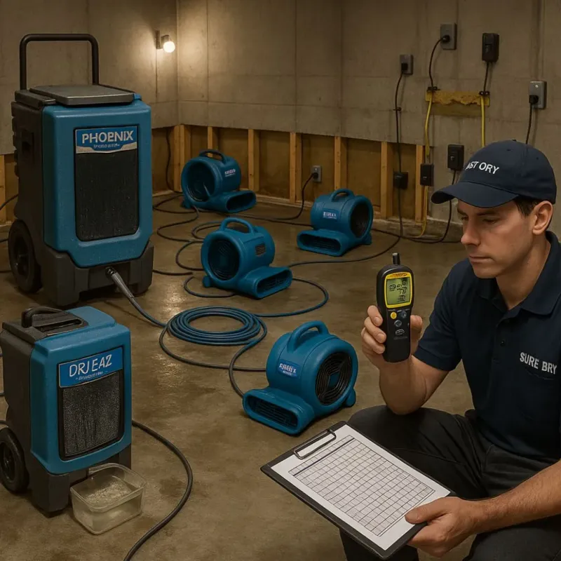 Structural Drying and Dehumidification process in Franklin County, MA